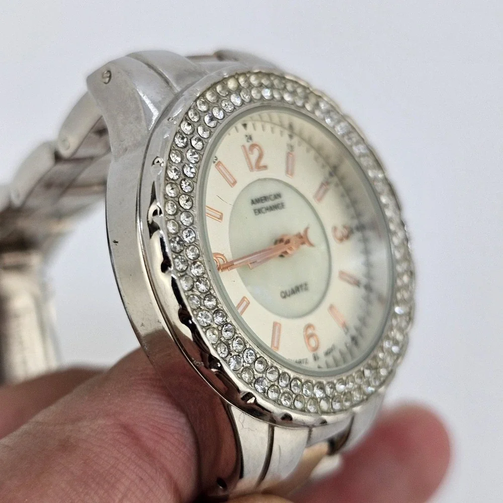 American Exchange Women's Watch 34MM White Dial Two Tone Bands 6